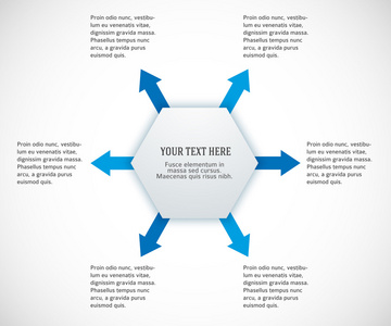 信息图表模板报告六角蓝色箭头图片