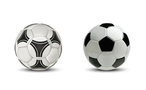 现实足球球或足球球。白色背景上孤立