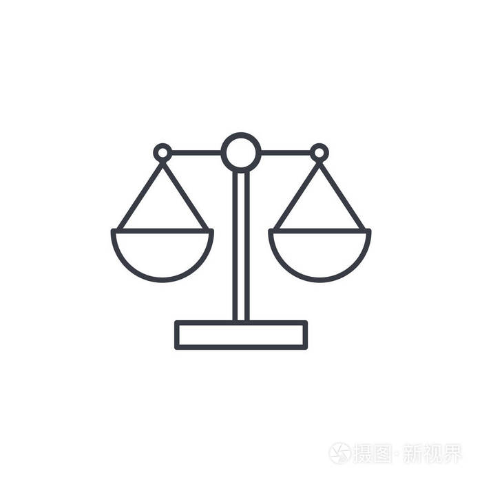 正义和法律的象征,鳞细线图标插画-正版商用图片0v0okg-摄图新视界