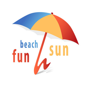 沙滩伞夏天假期图标