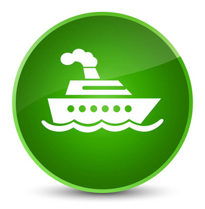 巡航船图标优雅绿色圆形按钮