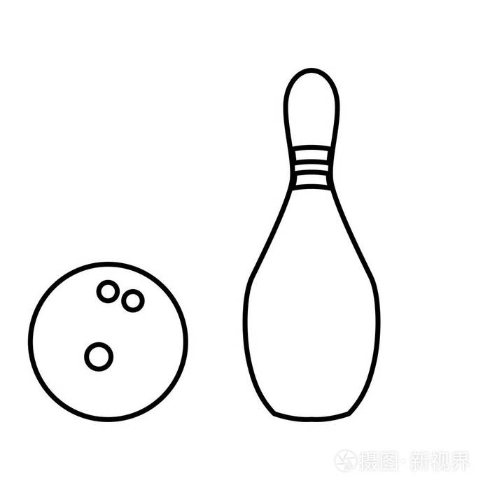 针和保龄球球黑颜色图标插画-正版商用图片0v0uv5-摄图新视界