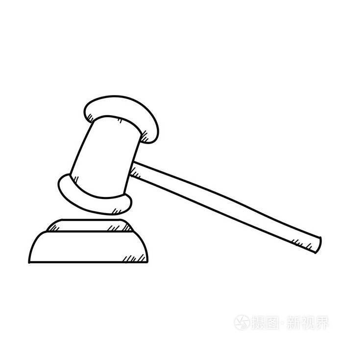 锤审批徒手绘图图白色背面