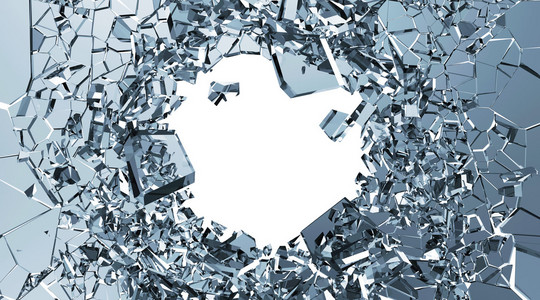 窗户碎了破碎的玻璃,成了碎片照片