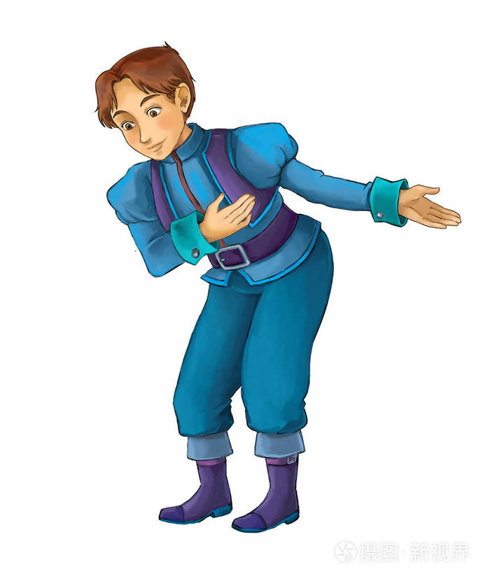 卡通人物贵族王子儿童插画