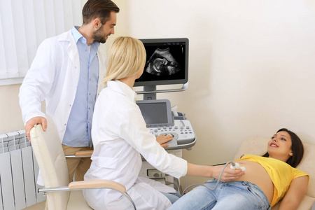 医生对孕妇进行超声检查的临床分析
