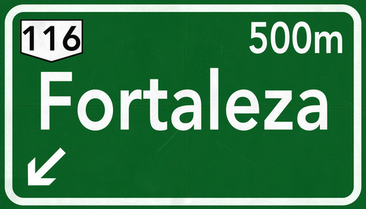 福塔雷萨巴西公路路标