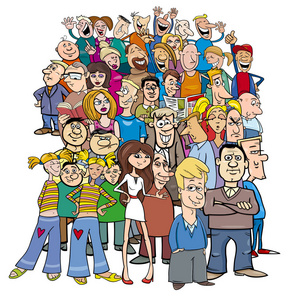 人群中的卡通人照片