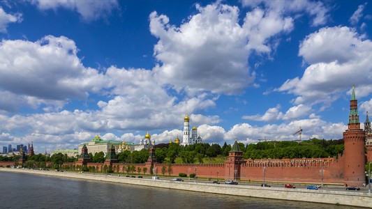 克里姆林宫路堤和克里姆林宫，莫斯科，俄罗斯