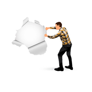 男人, 撕碎的纸片照片