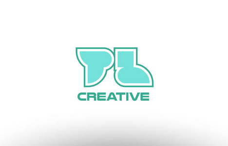 柔和的绿色字母字母 tl t l 组合联合 logo 昏迷照片