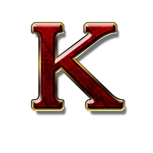宝石是红色的字母 K