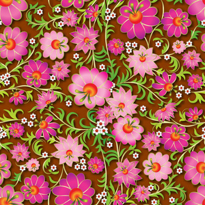 抽象的无缝春季花卉装饰