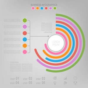 信息图表的 circle 元素，商业图标矢量平面设计