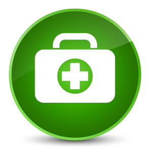 急救工具袋图标优雅绿色圆形按钮