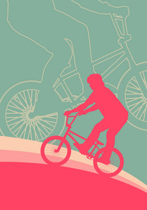 自行车极端自由式骑手行动矢量抽象