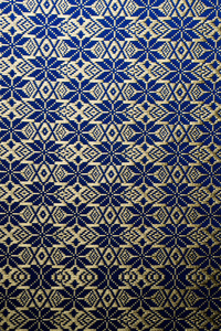 蓝色和金色的传统泰国织物纹理背景