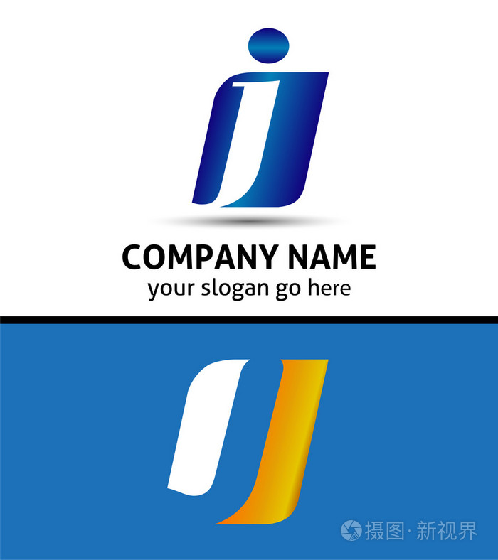 字母j 公司徽标图标模板
