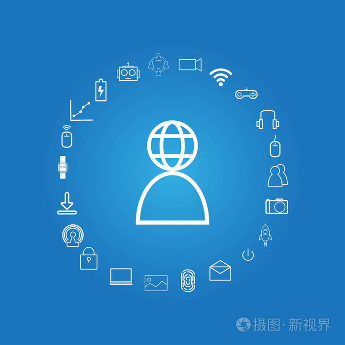 物联网-互联网的东西标志/symbol