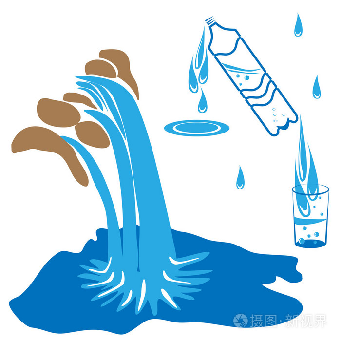 流水瀑布插画-正版商用图片0v29tc-摄图新视界