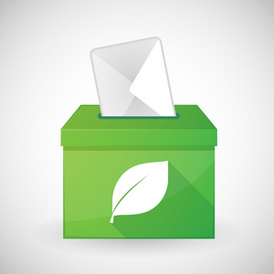 带叶的绿色投票箱