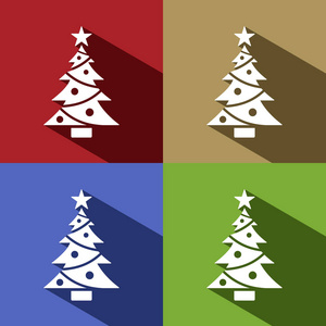与明星设置底纹的圣诞树图标图片