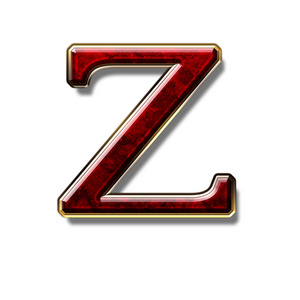 宝石是红色的字母 Z
