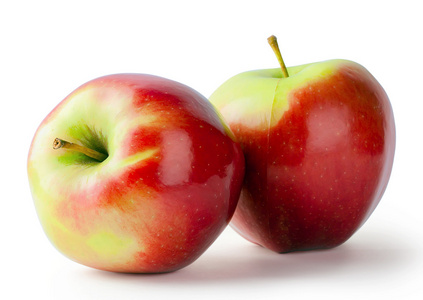 两个成熟的红苹果