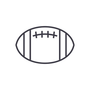 美式足球矢量线图标 标志 插图背景，可编辑笔触