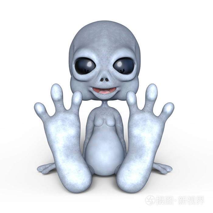 一个婴儿外星人3dcg渲染