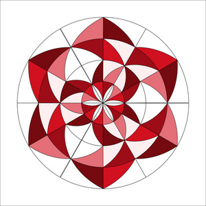 几何抽象曼荼罗圆饰品。装饰花 el