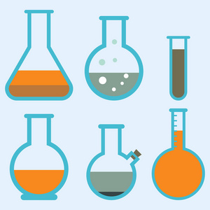 实验室瓶测试医学实验室科学生物学设计科学化学图标矢量图