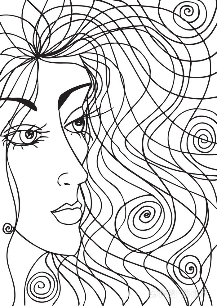 女人脸的抽象剪影