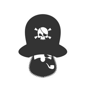 海盗偶像。 眼罩和吸烟管。 阻挠者上限。 骨头