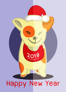 2018 快乐新年贺卡。圣诞节矢量图