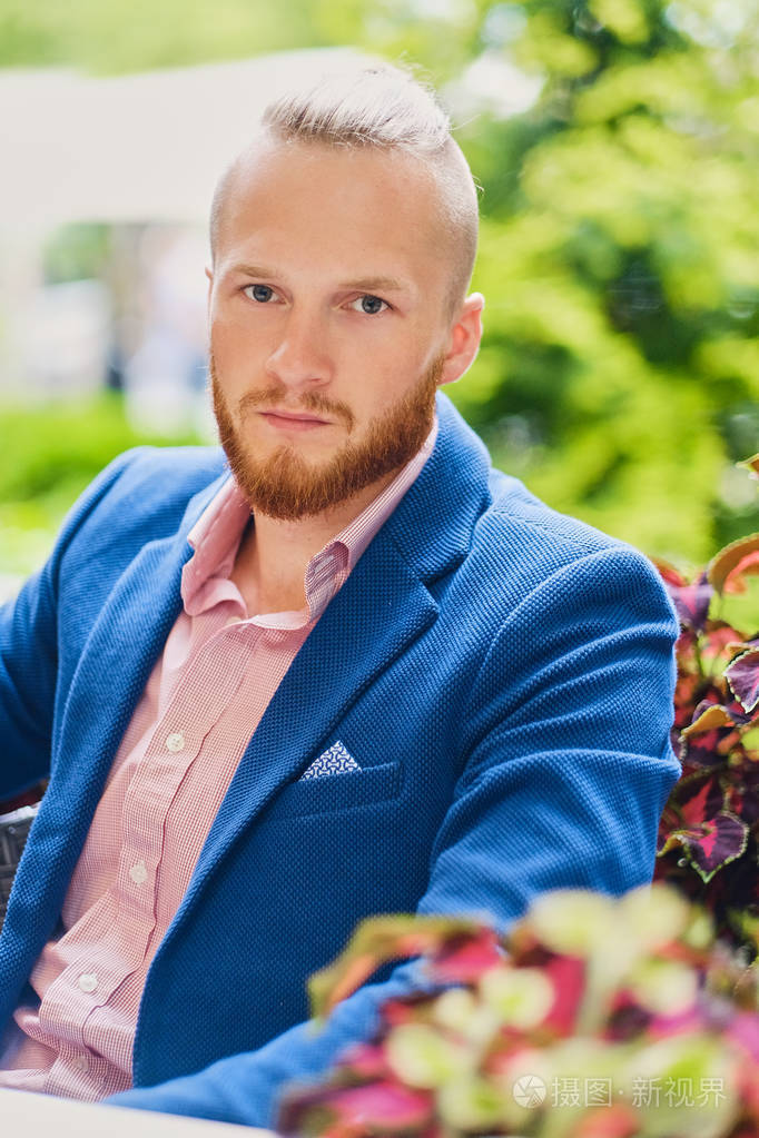 大胡子的红发男的肖像