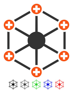 医疗网络平面图标