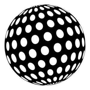 高尔夫球场球图标，简单的黑色风格