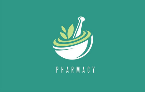 医学和药学现代标志设计概念与新鲜和独特的想法.药房 logo 标志照片