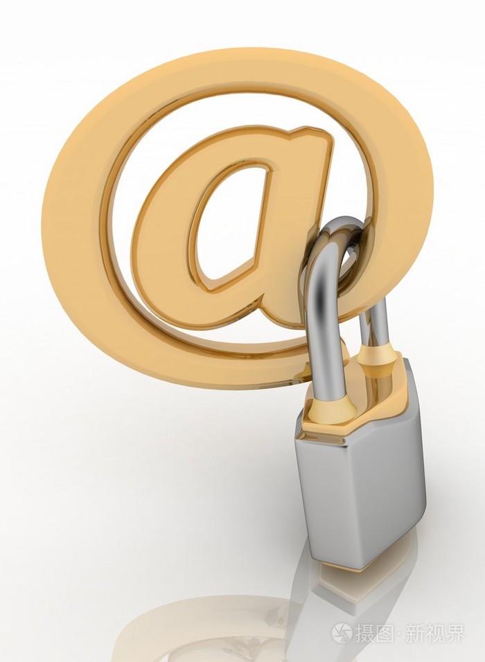 带锁的电子邮件符号。互联网安全概念