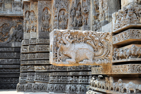 赫莱比德，印度 Hoysaleshwara 印度教寺庙