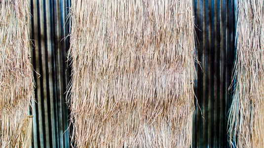 茅草秸秆墙照片