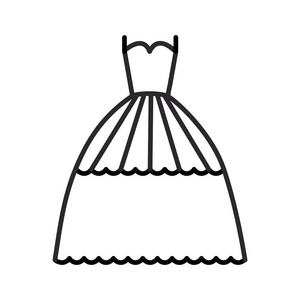 新娘晚礼服矢量线图标 标志 插图背景,可编辑笔触照片