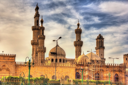 在开罗的埃及爱资哈尔清真寺图片