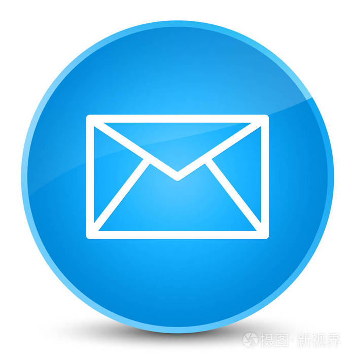 电子邮件图标优雅青色蓝色圆形按钮