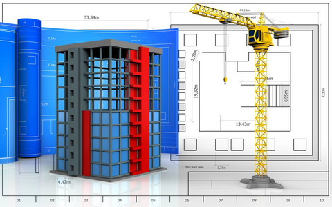 建筑施工的插图