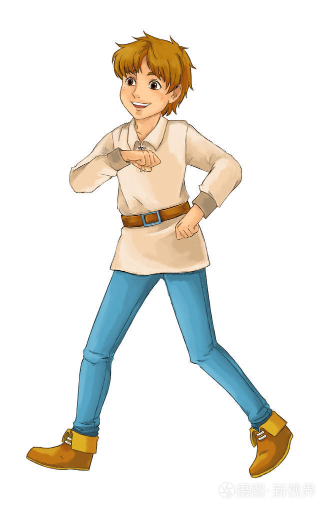 美丽的彩色卡通人物-青年男子-一些活动-插图儿童