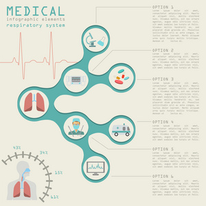 医疗和卫生保健的信息图表，呼吸道系统 infograph