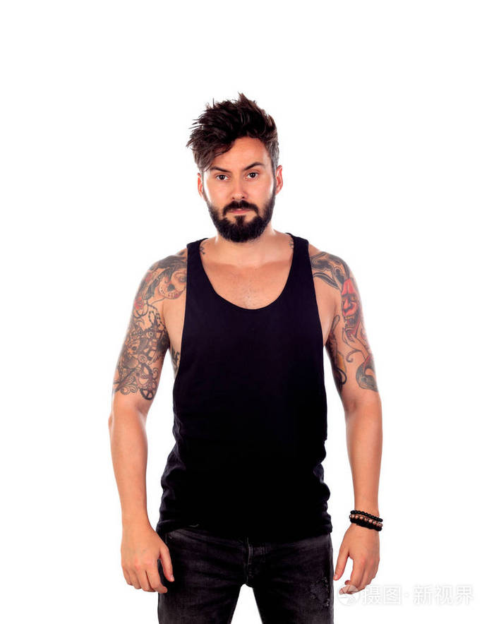 英俊的大胡子的男人