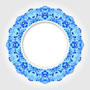 抽象白色圆形框架与数字的蓝色边框
